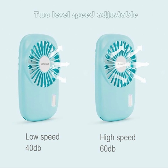 NWT USB rechargeable wearable powerful portable fan - blue - Picture 3 of 7